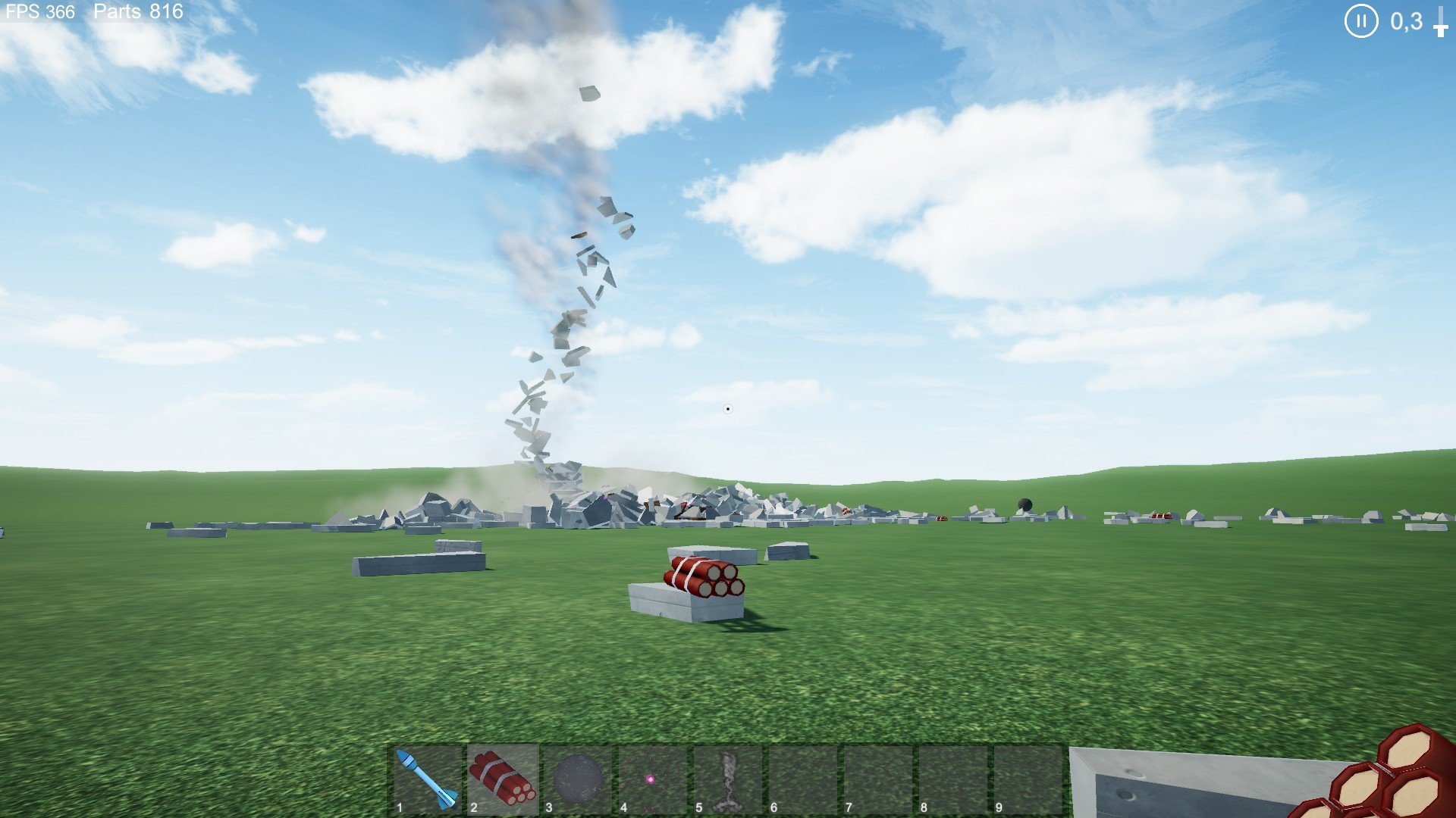 Destructive physics: destruction simulator